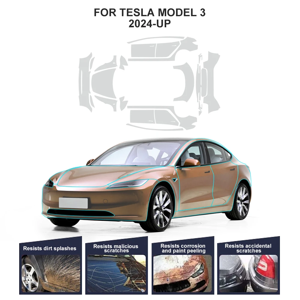 TPU Invisible Car Paint Protection Film for Tesla Model 3 Highland 2024 2025-Up Anti-Scratch Clear Bra PPF Car Accessories 
TPU Invisible Car Paint Protection Film for Tesla Model 3 Highland 2024 2025-Up Anti-Scratch Clear Bra PPF Car Accessories