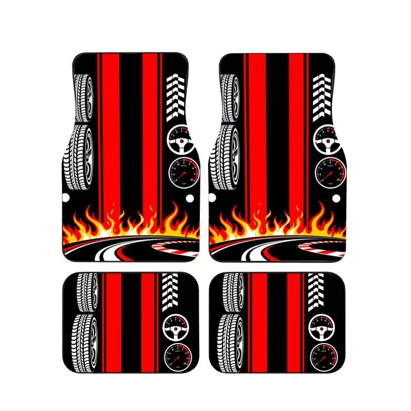 Flame Racing Tire & Speedometer Car Floor Mats 4Pcs Universal Non-slip Carpets
Flame Racing Tire & Speedometer Car Floor Mats 4Pcs Universal Non-slip Carpets