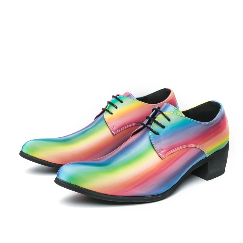 Trendsetter Pointed Rainbow Pattern Lace Up Casual Dress Oxford Shoes For Hip-hop Rock Punk Homecoming Formal Wedding Footwear
Trendsetter Pointed Rainbow Pattern Lace Up Casual Dress Oxford Shoes For Hip-hop Rock Punk Homecoming Formal Wedding Footwear