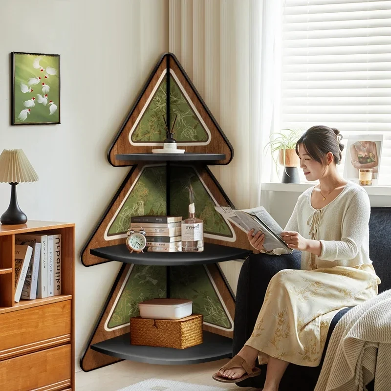 Retro style corner cabinet, bedroom ornament, bedside triangular bookshelf storage cabinet
Retro style corner cabinet, bedroom ornament, bedside triangular bookshelf storage cabinet