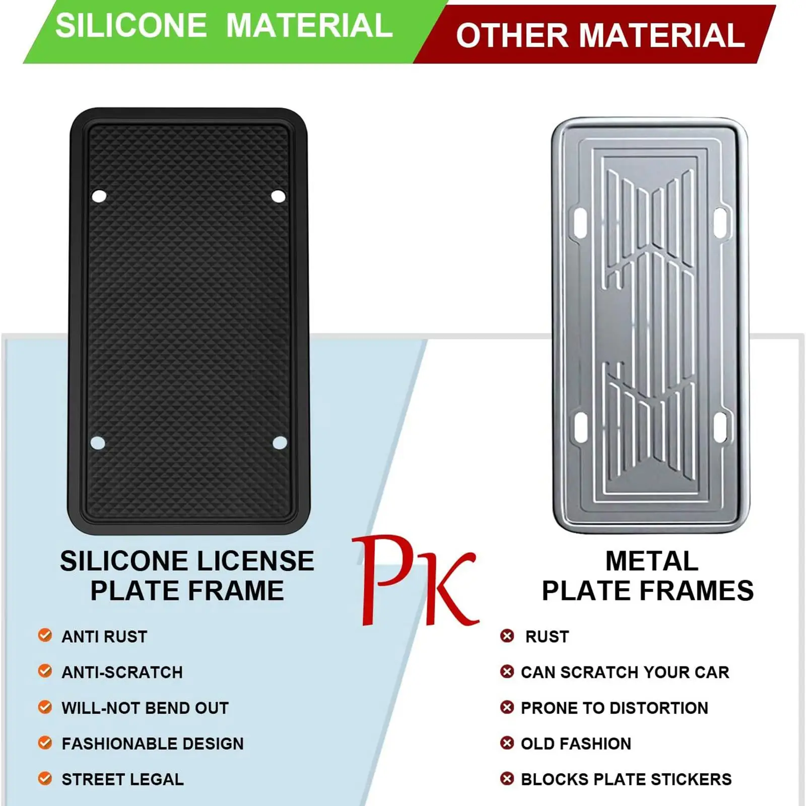 Rust/Rattle-proof Silicone License Plate Frame Car Modification Weatherproof with Screws Durable Auto Accessories Supplies
Rust/Rattle-proof Silicone License Plate Frame Car Modification Weatherproof with Screws Durable Auto Accessories Supplies