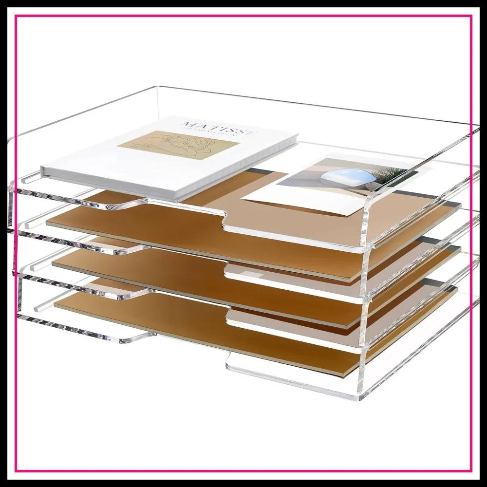 4 Tier Acrylic Paper Letter Tray Desk Stackable Organizer, Clear Enlarged A4 File Document Sorter, 13.82x9.29x6.7in
4 Tier Acrylic Paper Letter Tray Desk Stackable Organizer, Clear Enlarged A4 File Document Sorter, 13.82x9.29x6.7in