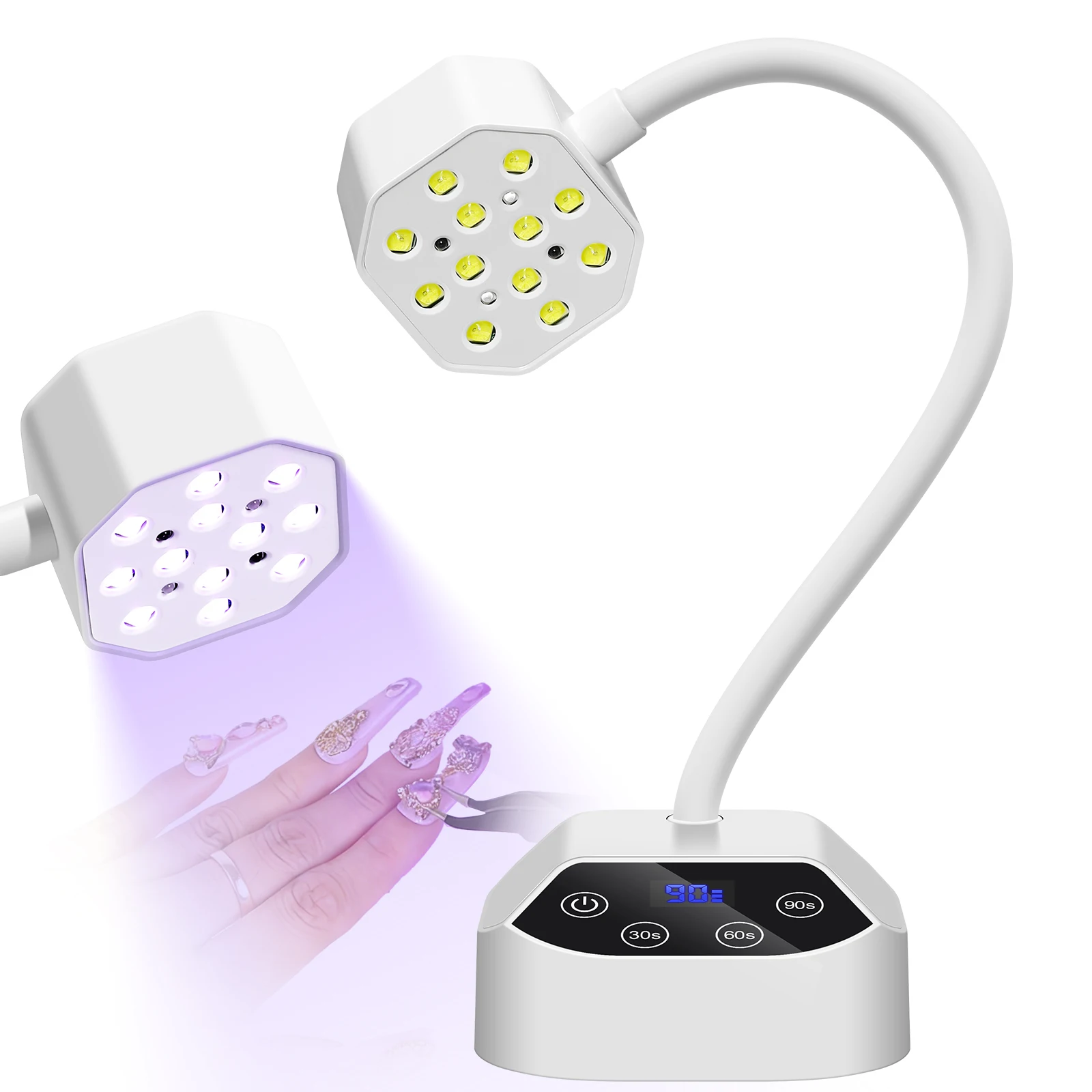 Cordless Nail Dryer with 12 LEDs, 3 Timer Settings, LCD Display, 1500mAh Battery, Portable Gel Nail Lamp for Fast Curing
Cordless Nail Dryer with 12 LEDs, 3 Timer Settings, LCD Display, 1500mAh Battery, Portable Gel Nail Lamp for Fast Curing