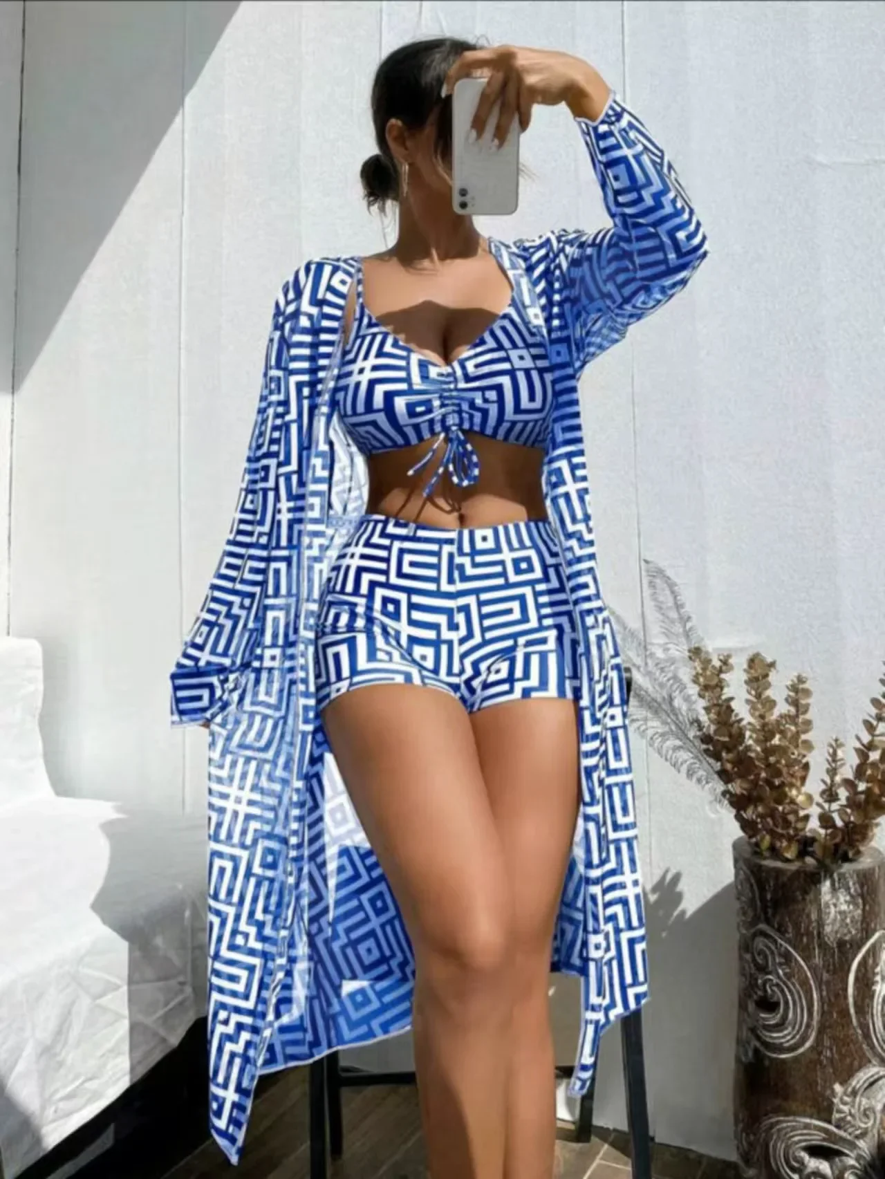 2025 New Swimwear Micro Bikini Set with Cover Up High Waist Swimsuit 3 Piece Push Up Beach Bathing Suit Women
2025 New Swimwear Micro Bikini Set with Cover Up High Waist Swimsuit 3 Piece Push Up Beach Bathing Suit Women