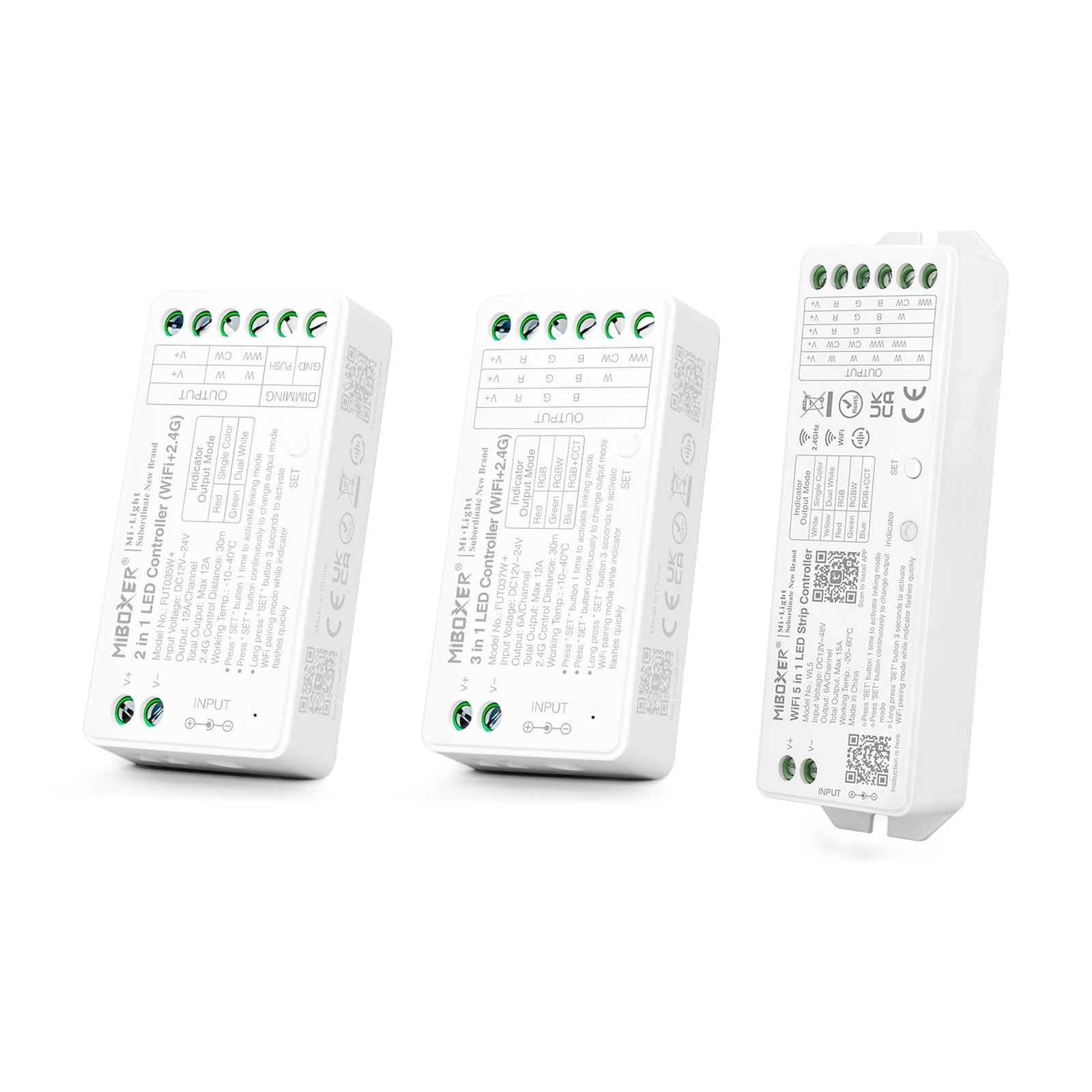 Miboxer WiFi+2.4G LED Controller Single Color Dual White RGB RGBW RGB+CCT FUT035W+ FUT037W+ WL5 Tuya Music APP Voice Control
Miboxer WiFi+2.4G LED Controller Single Color Dual White RGB RGBW RGB+CCT FUT035W+ FUT037W+ WL5 Tuya Music APP Voice Control