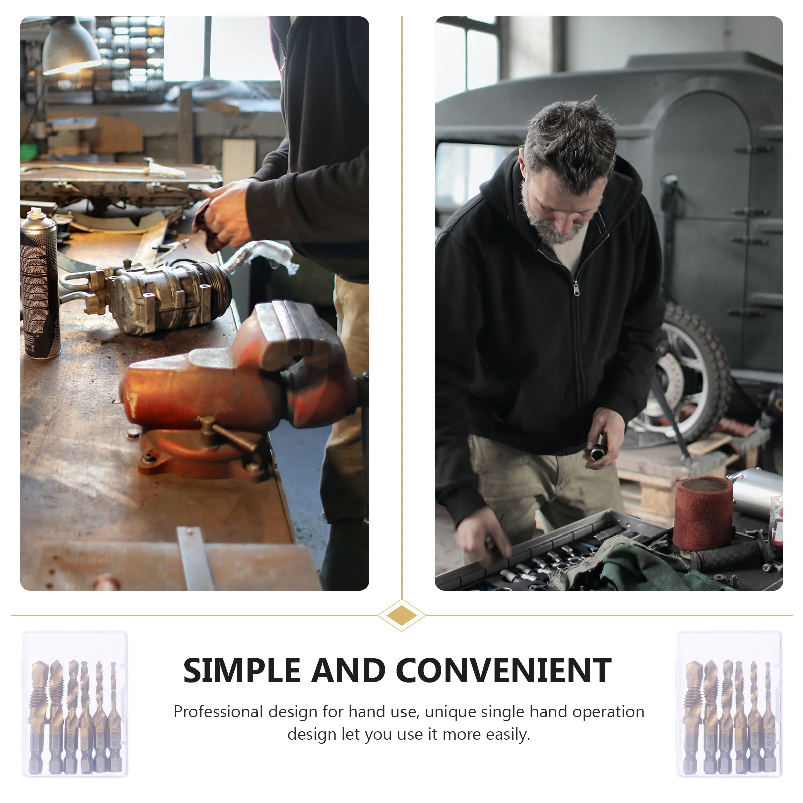 6Pcs Composite Steel Drill Tap Bit Set Titanium Coated Spiral Hexagon Handle High Precision Repair Tool Kit Drill Tap Bit
6Pcs Composite Steel Drill Tap Bit Set Titanium Coated Spiral Hexagon Handle High Precision Repair Tool Kit Drill Tap Bit