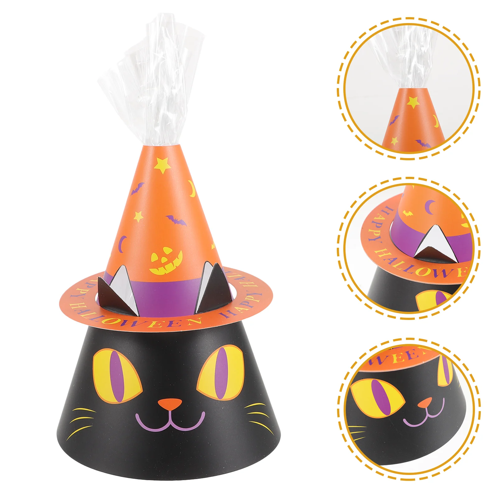 10 Sets Halloween Candy Cookie Boxes Cartoon Cat Hat Design 10pcs Colorful Packaging Gift Storage Snack Paper Treat Favors Party
10 Sets Halloween Candy Cookie Boxes Cartoon Cat Hat Design 10pcs Colorful Packaging Gift Storage Snack Paper Treat Favors Party