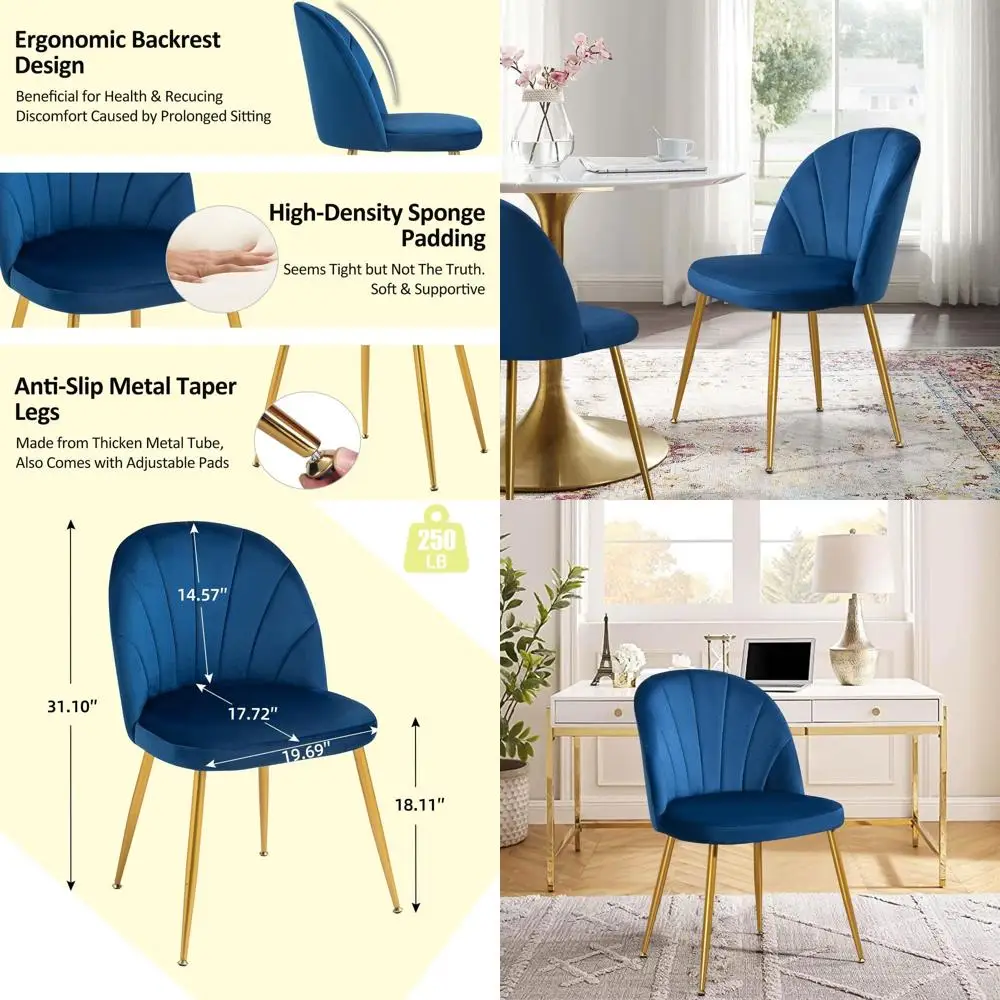 Luxury Velvet Dining Chairs Set of 2, Upholstered Accent Chairs, Office Desk Chairs Without Casters, Living Room Bedroom Decor C
Luxury Velvet Dining Chairs Set of 2, Upholstered Accent Chairs, Office Desk Chairs Without Casters, Living Room Bedroom Decor C