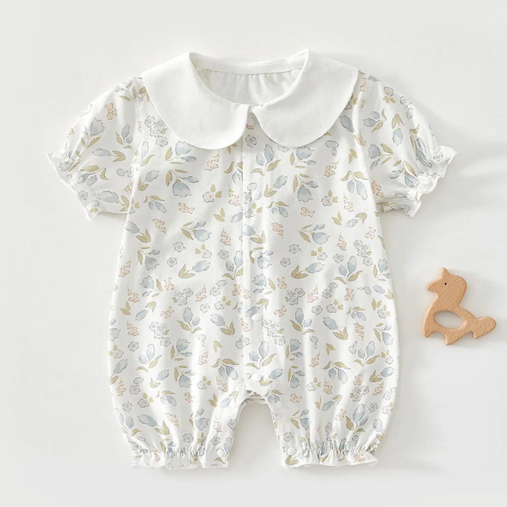 Baby Rompers Girl Short Sleeve Floral Baby Summer Clothes Peter Pan Collar Princess 1st Birthday Baby Jumpsuit
Baby Rompers Girl Short Sleeve Floral Baby Summer Clothes Peter Pan Collar Princess 1st Birthday Baby Jumpsuit