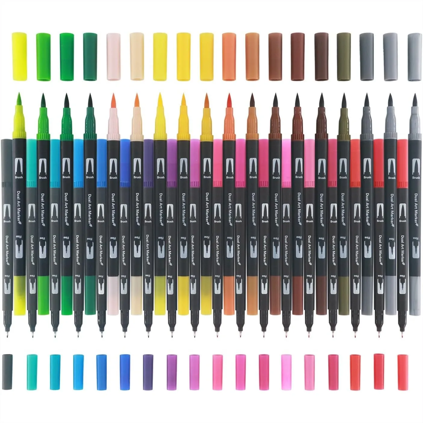 36 Colors Dual Brush Markers No Bleeding For Adult Coloring Books Art Supplies Drawing Calligraphy Sketching Doodling
36 Colors Dual Brush Markers No Bleeding For Adult Coloring Books Art Supplies Drawing Calligraphy Sketching Doodling