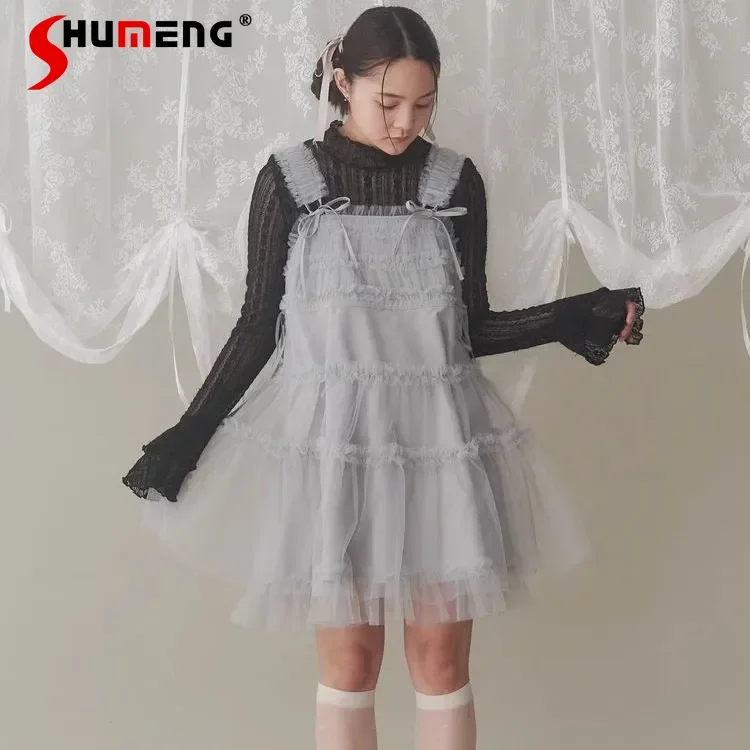 Japanese Sweet Tulle Frilly Drawstring Design Suspender Dress Summer New Womens Sweet Cute Girl Loose Short Fairy Y2k Dresses
Japanese Sweet Tulle Frilly Drawstring Design Suspender Dress Summer New Womens Sweet Cute Girl Loose Short Fairy Y2k Dresses