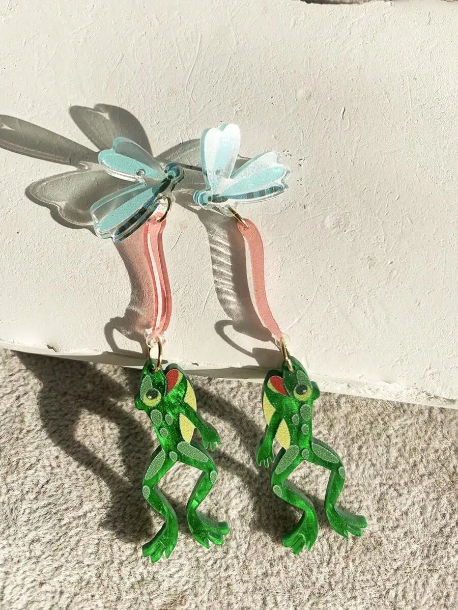 Frog And Dragonfly Drop Earrings For Women Summer Vacation Jewelry
Frog And Dragonfly Drop Earrings For Women Summer Vacation Jewelry