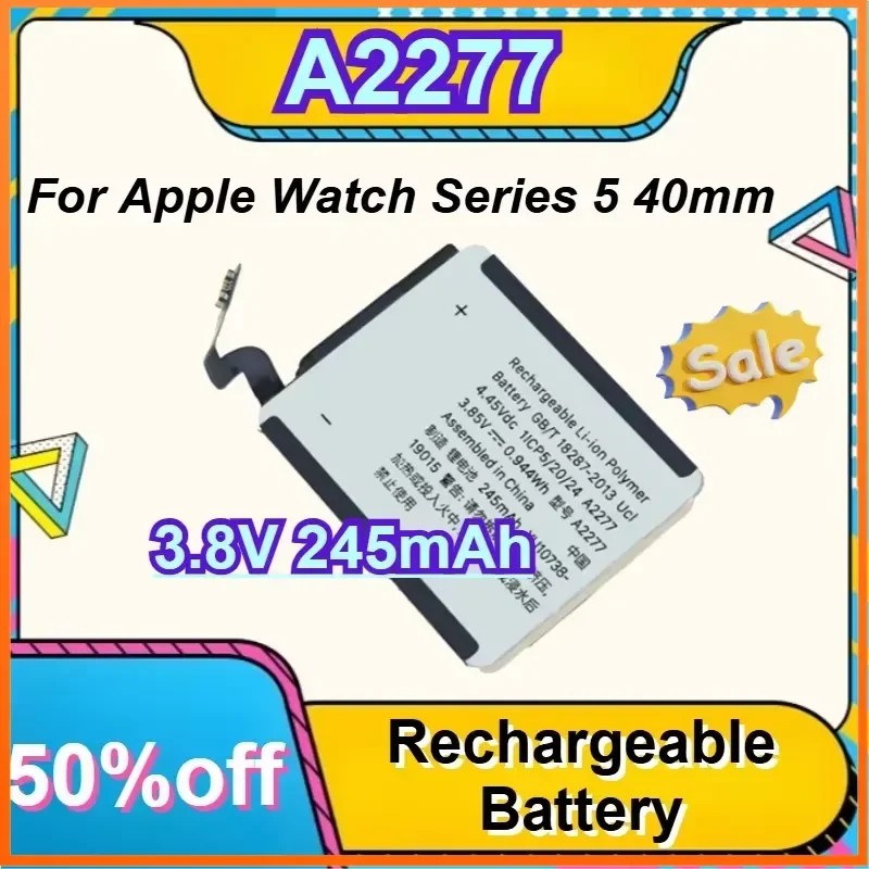 For Apple Watch Series 5 40mm A2277 Smart Watch Replacement Battery 3.8V 245mAh with tools
For Apple Watch Series 5 40mm A2277 Smart Watch Replacement Battery 3.8V 245mAh with tools
