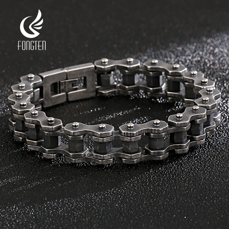 Fongten 22cm Bracelet For Men Stainless Steel Bicycle Motorcycle Chain Men Bangle Bracelets Rotre Black Color Hip Hop Jewelry
Fongten 22cm Bracelet For Men Stainless Steel Bicycle Motorcycle Chain Men Bangle Bracelets Rotre Black Color Hip Hop Jewelry
