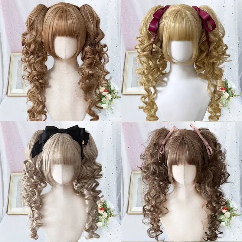 Synthetic double ponytail long curly hair princess headgear women cosplay heat-resistant wig for holiday carnival
Synthetic double ponytail long curly hair princess headgear women cosplay heat-resistant wig for holiday carnival