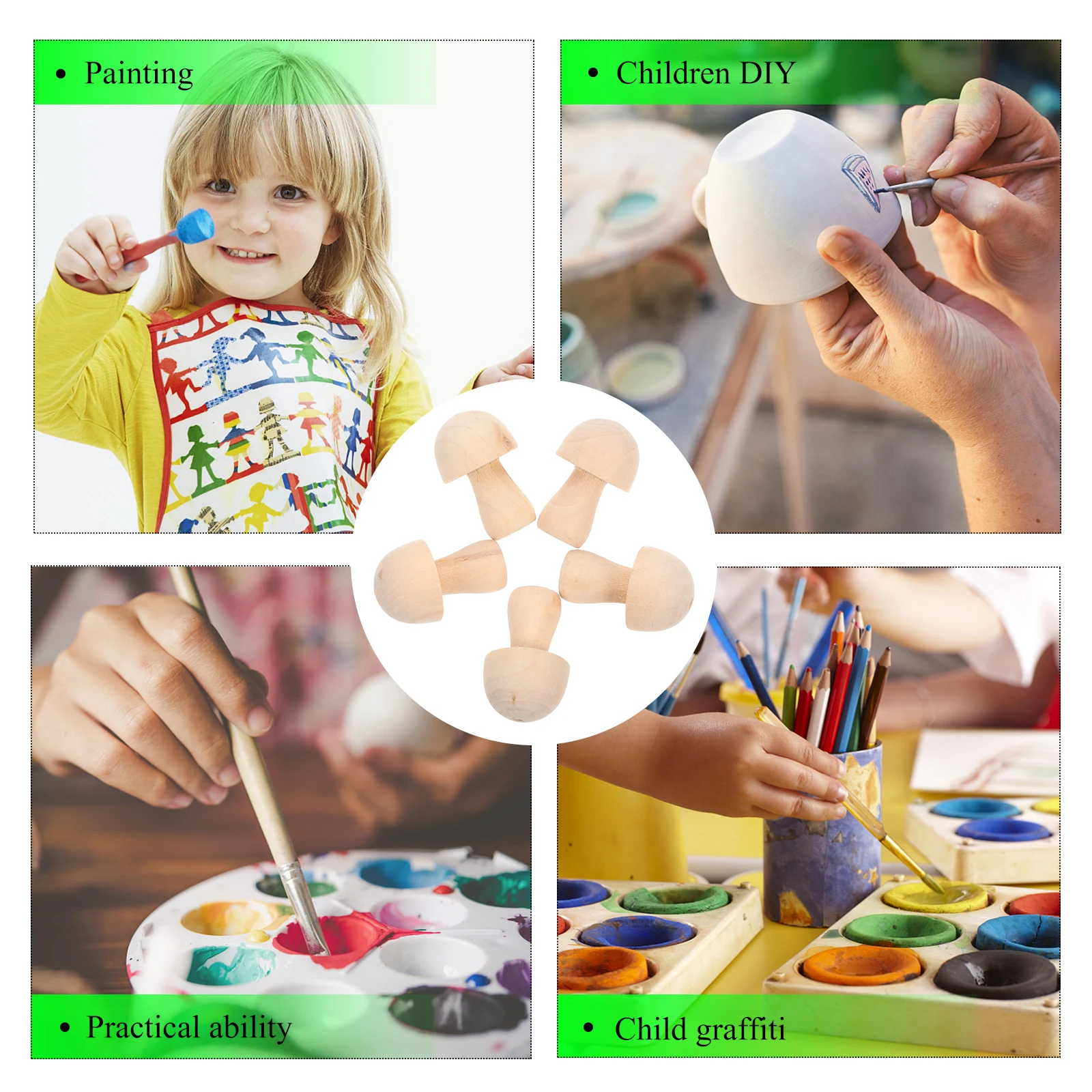 Wooden Mushroom Crafts Unfinished Models for Painting Kids Toys Miniature naments Sewing Accessories DIY Gifts
Wooden Mushroom Crafts Unfinished Models for Painting Kids Toys Miniature naments Sewing Accessories DIY Gifts