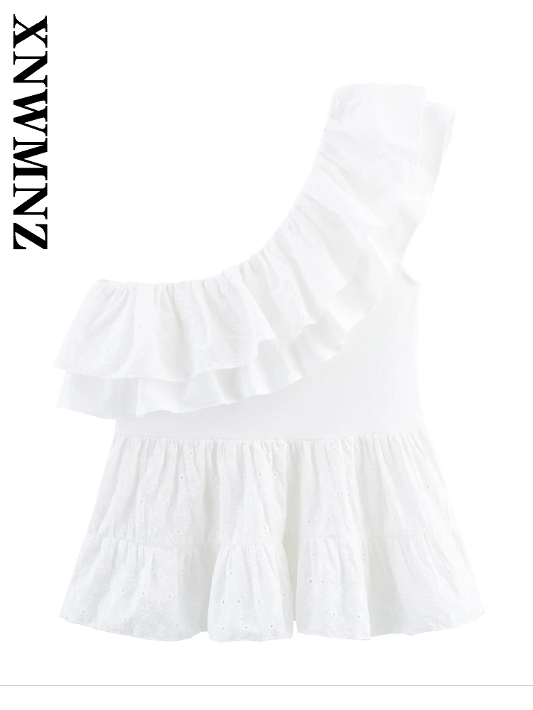 XNWMNZ 2025 Summer Lady Chic Sexy Shoulder Sleeveless Splicing Vest club Woman's White Skew Collar Top Simple Backless Tierred
XNWMNZ 2025 Summer Lady Chic Sexy Shoulder Sleeveless Splicing Vest club Woman's White Skew Collar Top Simple Backless Tierred