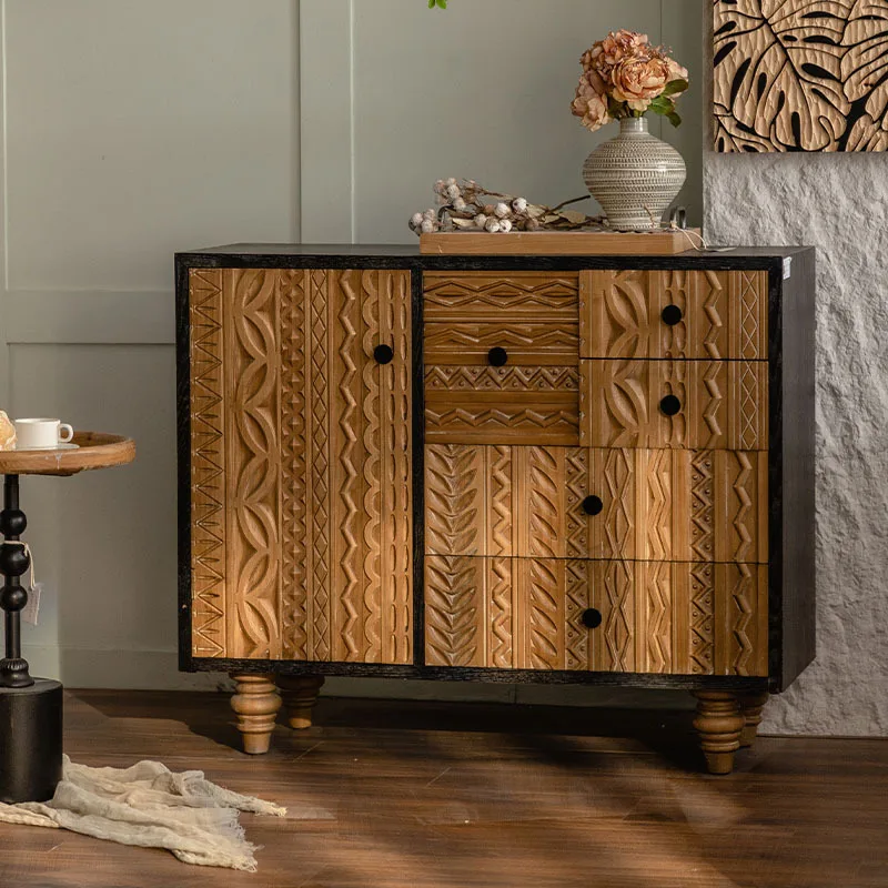 American retro solid wood porch cabinet B & B old carved edge cabinet log living room bedroom storage locker side cabinet
American retro solid wood porch cabinet B & B old carved edge cabinet log living room bedroom storage locker side cabinet