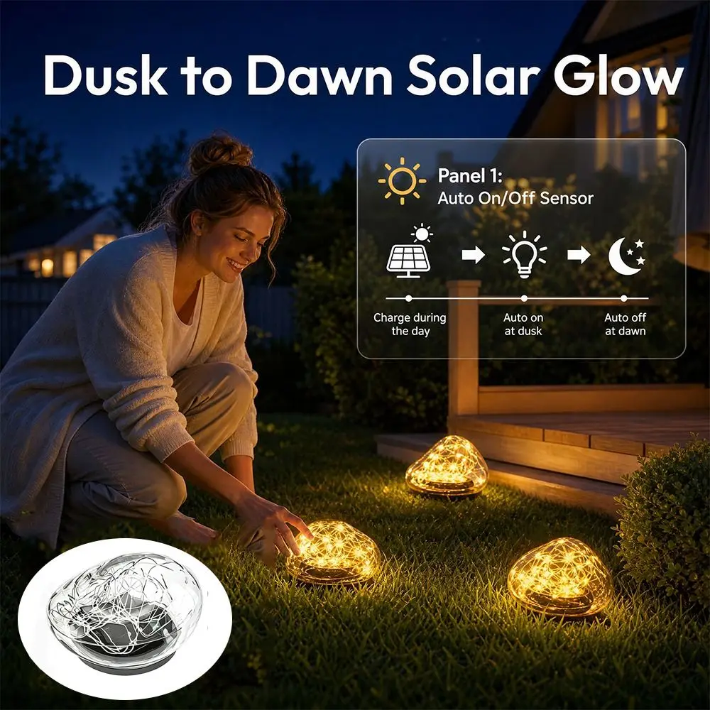 Waterproof Solar Glass Ball Lights Cobblestone Shaped Solar Powered Outdoor Pebble Lamp Energy Saving Warm /Colorful Light
Waterproof Solar Glass Ball Lights Cobblestone Shaped Solar Powered Outdoor Pebble Lamp Energy Saving Warm /Colorful Light