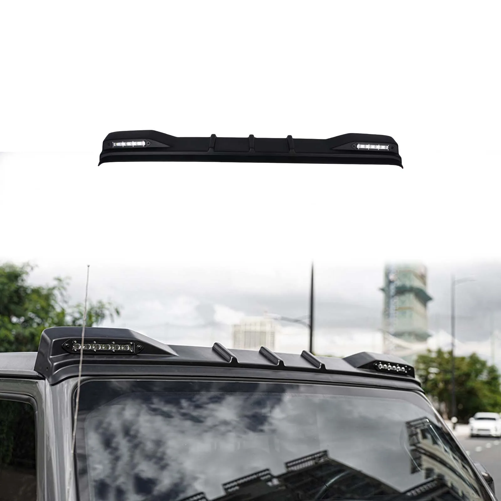 Maiker ABS Front Roof Spoiler For Jeep Wrangler JL JT Spoiler With Light Accessories Maiker Manufacturer
Maiker ABS Front Roof Spoiler For Jeep Wrangler JL JT Spoiler With Light Accessories Maiker Manufacturer