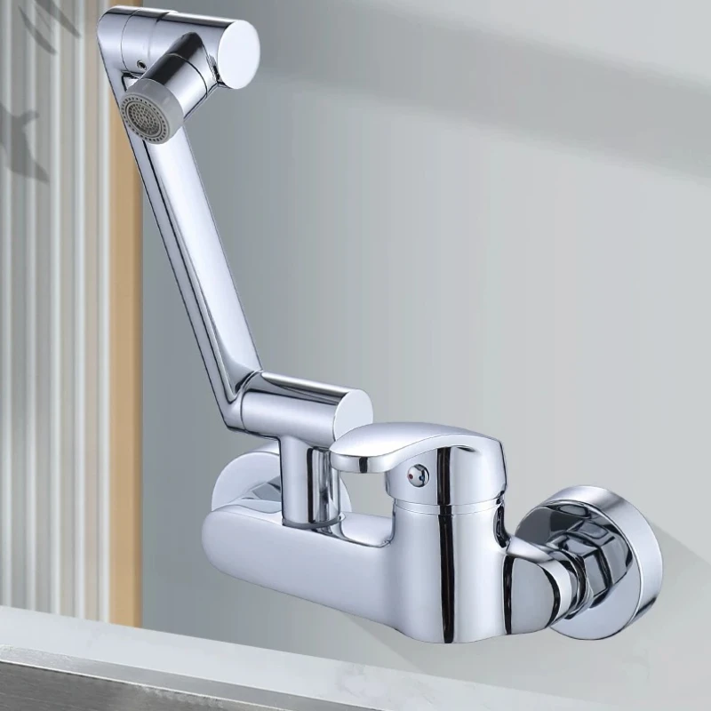 Wall-Mounted Foldable Kitchen Faucet, 360° Swivel Mechanical Arm Hot Cold Water Mixer, Dual-Hole for Sink &Balcony Laundry Basin
Wall-Mounted Foldable Kitchen Faucet, 360° Swivel Mechanical Arm Hot Cold Water Mixer, Dual-Hole for Sink &Balcony Laundry Basin