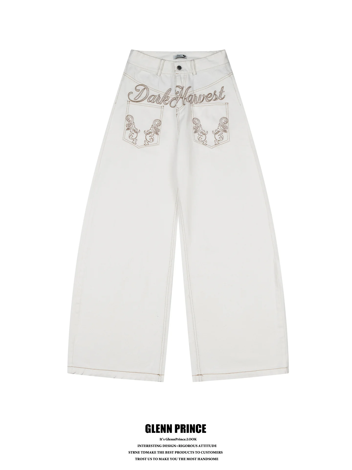 White Embroidered Pocket Knife Jeans Men's Retro American Style Floor-Length Design Sensation Cotton Blend Casual Trousers
White Embroidered Pocket Knife Jeans Men's Retro American Style Floor-Length Design Sensation Cotton Blend Casual Trousers