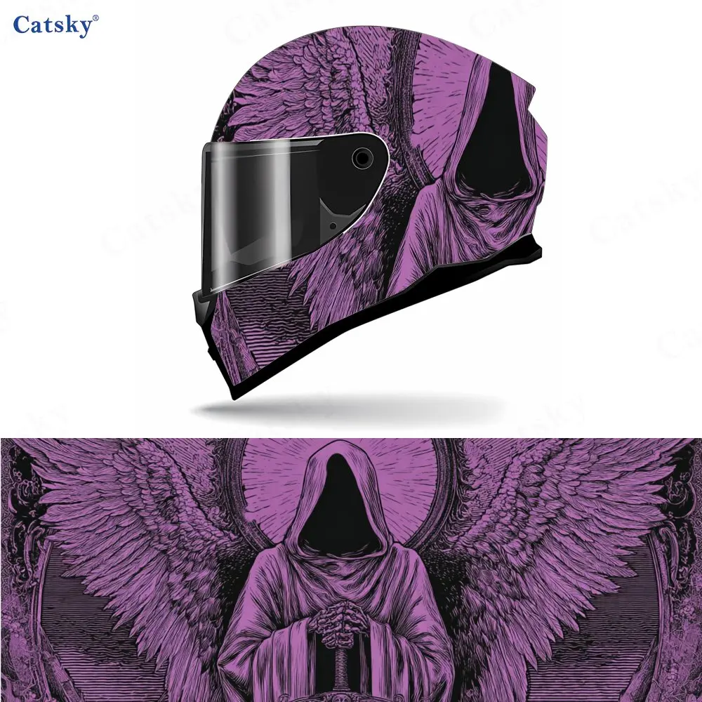 Purple Winged Reaper Motorcycle Helmet Decal, Waterproof Self-adhesive Helmet Vinyl Wraps Sticker, Cool DIY Graffiti Film, Gift
Purple Winged Reaper Motorcycle Helmet Decal, Waterproof Self-adhesive Helmet Vinyl Wraps Sticker, Cool DIY Graffiti Film, Gift