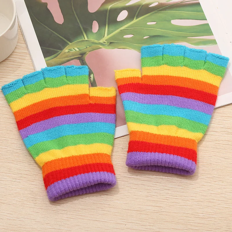 New Christmas Color Stripe Half Finger Knit Gloves, Warm Winter Autumn Open Finger Gloves for Women Students Writing Gaming
New Christmas Color Stripe Half Finger Knit Gloves, Warm Winter Autumn Open Finger Gloves for Women Students Writing Gaming