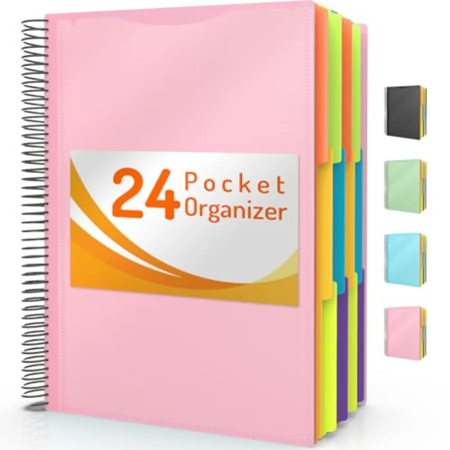 24 Pocket Project Organizer, 1/3-cut Tab Binder Organizer with Sticky Labels, Multi Pocket Folder with Zipper Pouch, Folder Bin
24 Pocket Project Organizer, 1/3-cut Tab Binder Organizer with Sticky Labels, Multi Pocket Folder with Zipper Pouch, Folder Bin