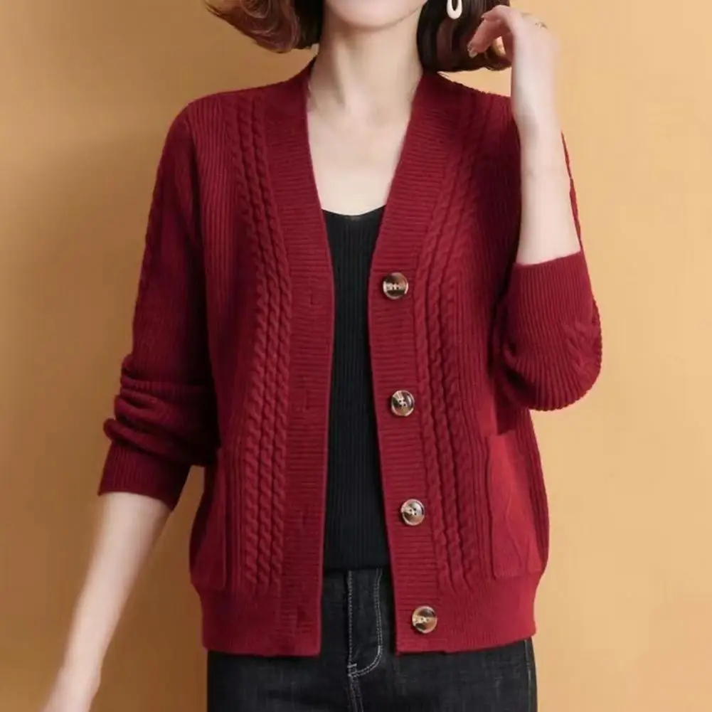 Spring Autumn Jacket Cozy Knitted Sweater Coat with Single-breasted Design Long Sleeve Warmth Elastic Button Detail for Fall
Spring Autumn Jacket Cozy Knitted Sweater Coat with Single-breasted Design Long Sleeve Warmth Elastic Button Detail for Fall