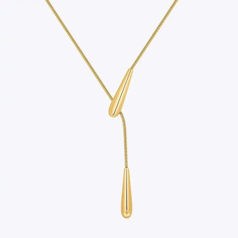ENFASHION Collares Para Mujer Rain Drop Snake Chain Pendant Necklace For Women's Stainless steel 18K Plated Gold Jewelry P243457
ENFASHION Collares Para Mujer Rain Drop Snake Chain Pendant Necklace For Women's Stainless steel 18K Plated Gold Jewelry P243457