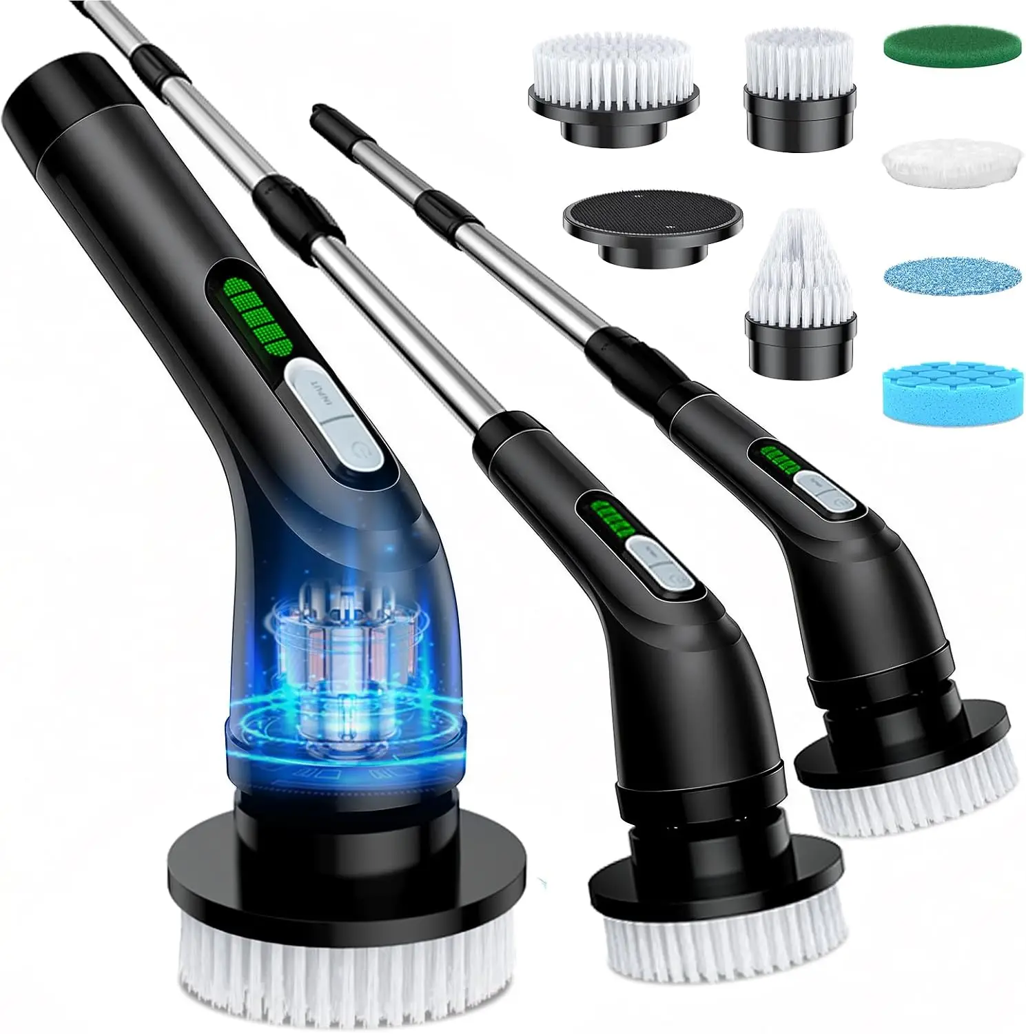 Electric Spin Scrubber, 2-Speed Cleaning Brush, IPX7 Waterproof with 7 Brush Heads & Extendable Handle, for Bathroom, Kitchen, Tile, Grout
Electric Spin Scrubber, 2-Speed Cleaning Brush, IPX7 Waterproof with 7 Brush Heads & Extendable Handle, for Bathroom, Kitchen, Tile, Grout