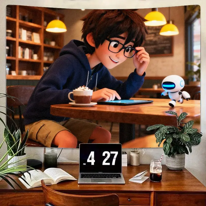 1PC Cozy Cafe Study Anime Boy & Robot Tapestry Modern Polyester Wall Art Dorm Bedroom Decor Gift for Students
1PC Cozy Cafe Study Anime Boy & Robot Tapestry Modern Polyester Wall Art Dorm Bedroom Decor Gift for Students