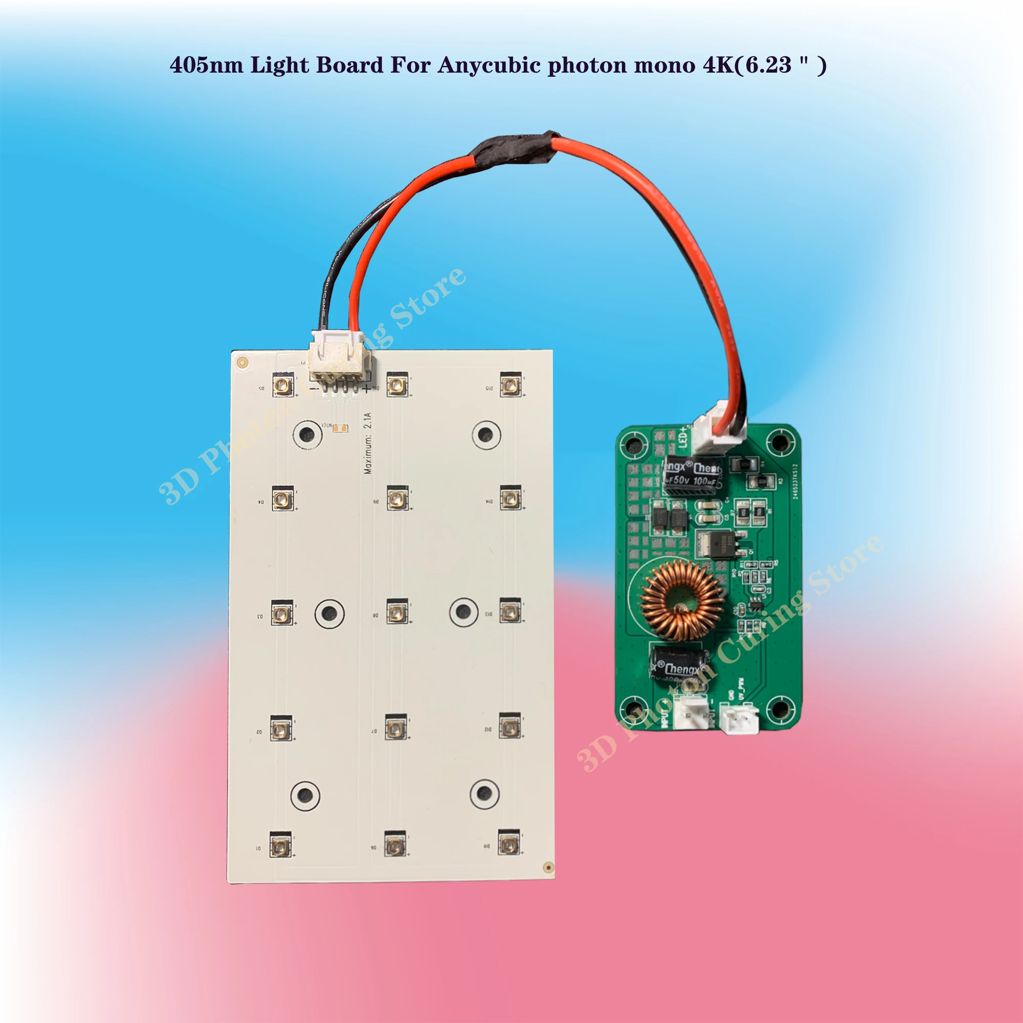 405nm Light Board For Anycubic photon mono 4K 6.23"UV laser exposure lamp panel 3D printer replacement parts and accessories
405nm Light Board For Anycubic photon mono 4K 6.23"UV laser exposure lamp panel 3D printer replacement parts and accessories