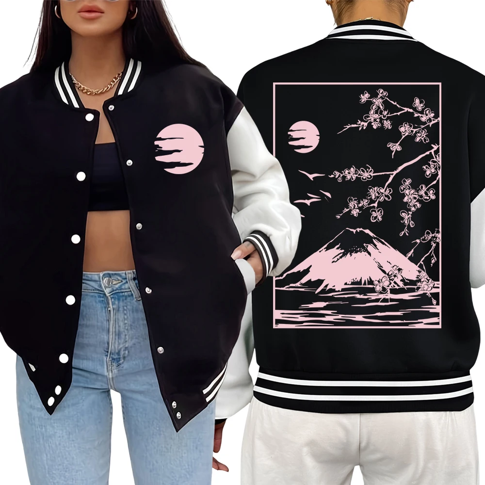 Tokyo Sakura Mount Fuji Business Card Print Women Baseball Jersey Warm Vintage Clothes Loose Autumn Jackets Casual Fashion Veste
Tokyo Sakura Mount Fuji Business Card Print Women Baseball Jersey Warm Vintage Clothes Loose Autumn Jackets Casual Fashion Veste