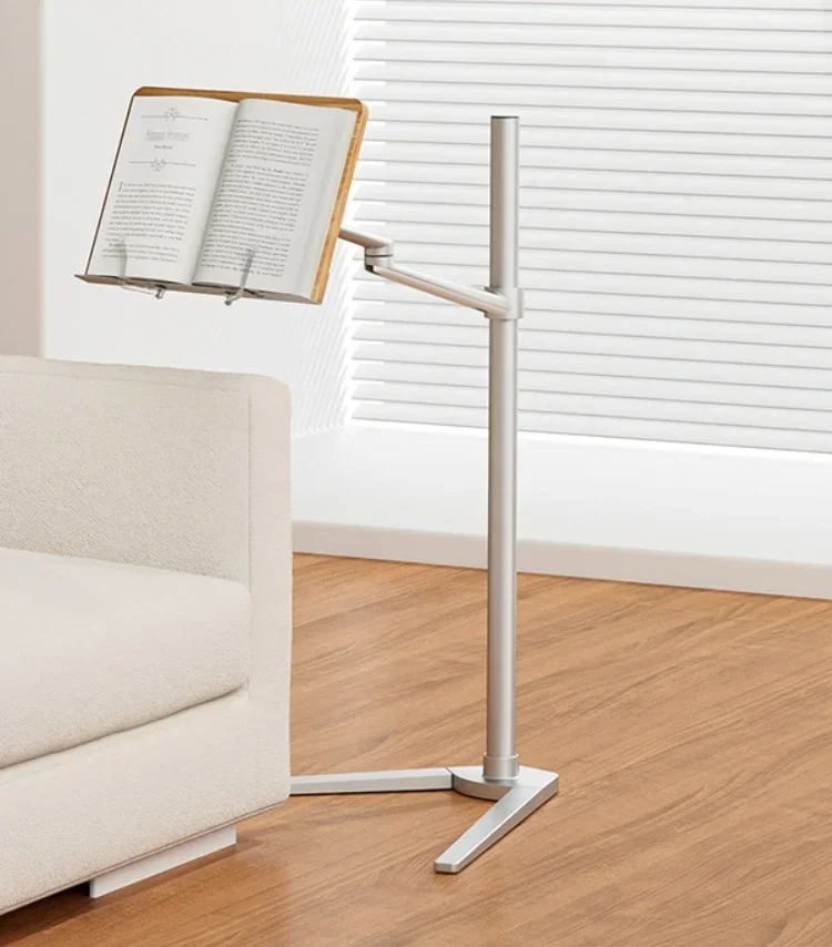 Multi functional adjustable lifting and lowering metal fixed telescopic book stand assembly for reading on the ground
Multi functional adjustable lifting and lowering metal fixed telescopic book stand assembly for reading on the ground