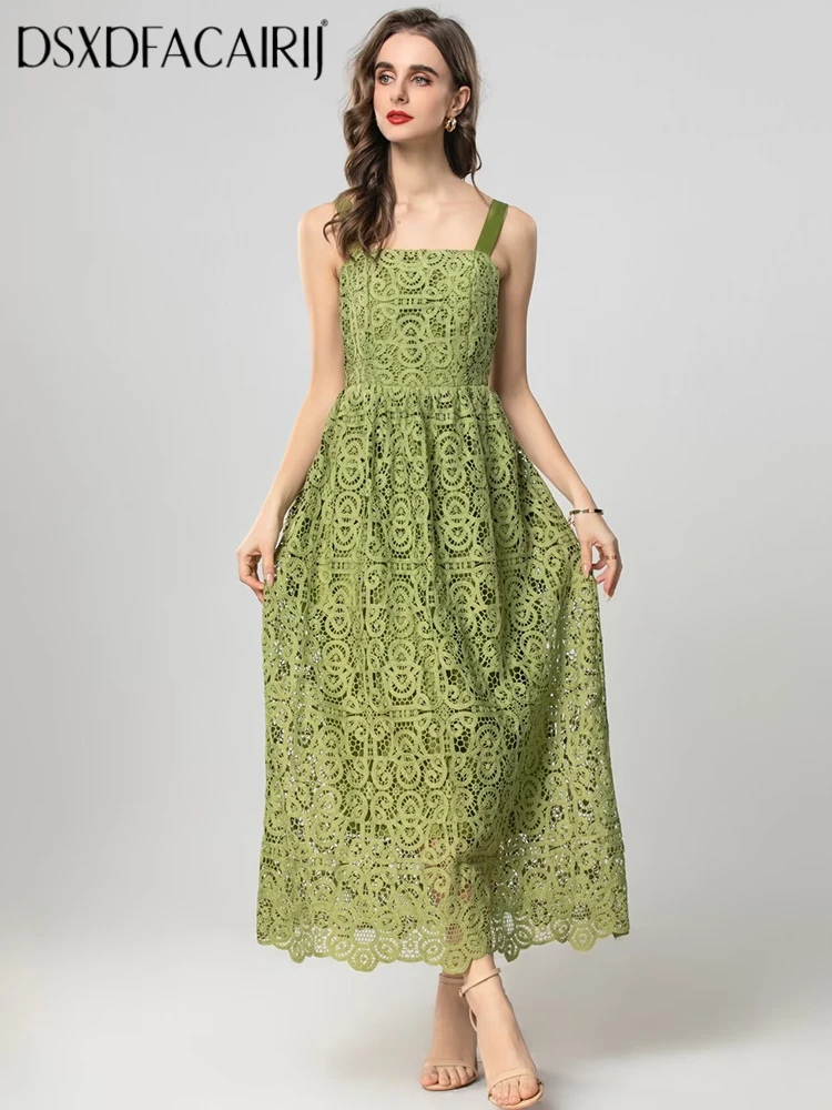 DSXDFACAIRIJ Women's Vintage Dress Spaghetti Strap Sleeveless Hollow out Floral Water Soluble Summer Fashion Female Clothing
DSXDFACAIRIJ Women's Vintage Dress Spaghetti Strap Sleeveless Hollow out Floral Water Soluble Summer Fashion Female Clothing