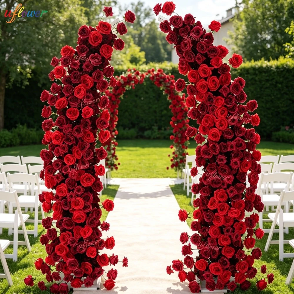 New Luxury Burgundy Red Rose Silk Artificial Flower Horn Arch Floral Arrangement For Wedding Ceremony Backdrop Party Stage Decor
New Luxury Burgundy Red Rose Silk Artificial Flower Horn Arch Floral Arrangement For Wedding Ceremony Backdrop Party Stage Decor