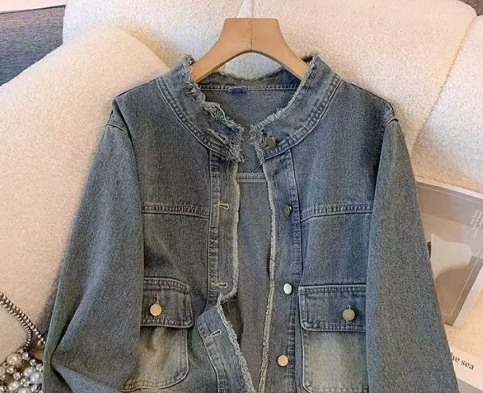 Vintage Frayed Washed Denim Jacket Women Korean Loose Single-Breasted Jeans Female Streetwear Tassel Cowboy Outerwear New
Vintage Frayed Washed Denim Jacket Women Korean Loose Single-Breasted Jeans Female Streetwear Tassel Cowboy Outerwear New