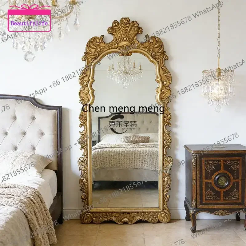 YL French retro carved full-body mirror living room luxury floor mirror home American villa fitting mirror F185
YL French retro carved full-body mirror living room luxury floor mirror home American villa fitting mirror F185