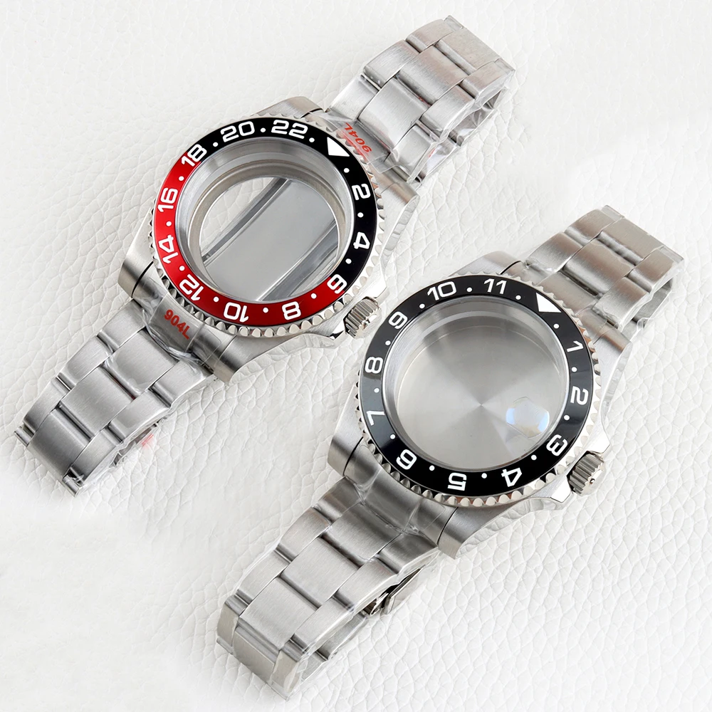 40mm NH35 Watch Case 316L Stainless Steel Oyster Brushed Strap Sapphire Glass for GMT 28.5mm Dial NH34 NH35 NH36 NH38 Movement 
40mm NH35 Watch Case 316L Stainless Steel Oyster Brushed Strap Sapphire Glass for GMT 28.5mm Dial NH34 NH35 NH36 NH38 Movement