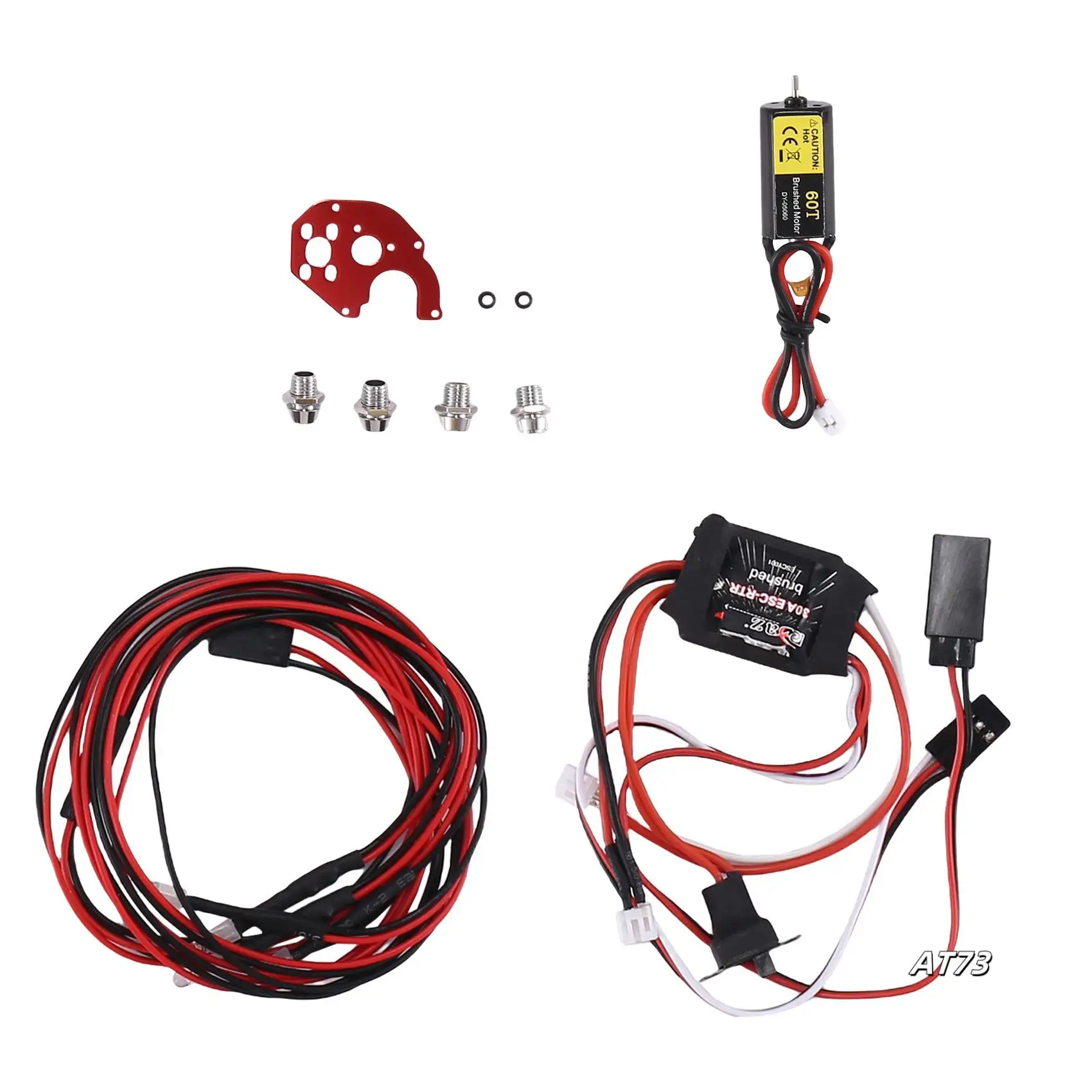 050 60T Brushed Motor & 30A ESC & 2 White 2 Red LED Light For Axial SCX24 1/18 1/24 1/28 1/32 RC Car Upgrades Parts
050 60T Brushed Motor & 30A ESC & 2 White 2 Red LED Light For Axial SCX24 1/18 1/24 1/28 1/32 RC Car Upgrades Parts