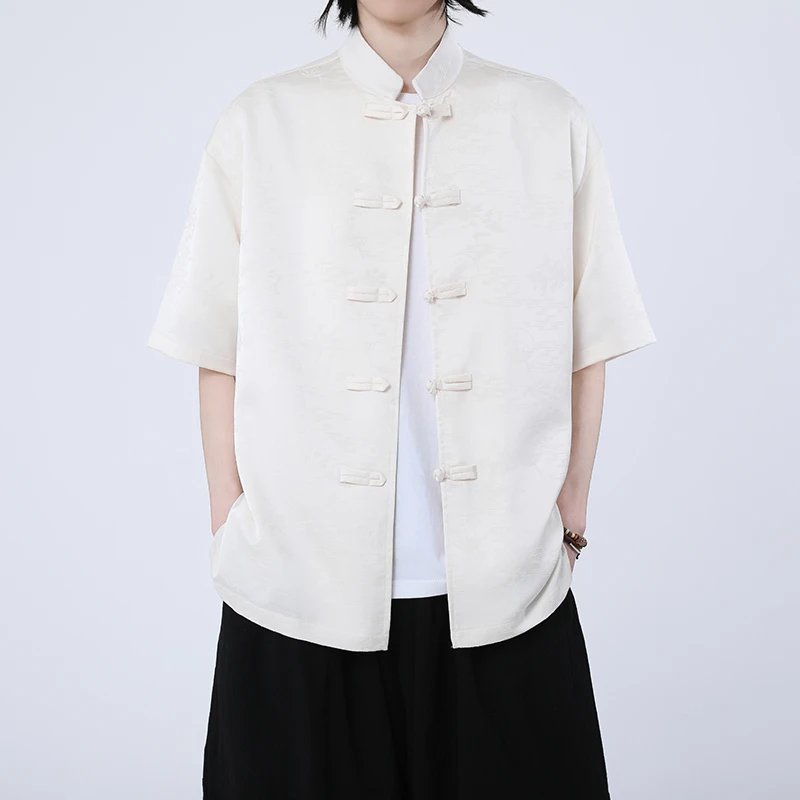 2025 Men Shirt Mandarin Collar Short Sleeve Summer Oversize Men Black White Red Chinese New Year Retro Hanfu Print Shirts
2025 Men Shirt Mandarin Collar Short Sleeve Summer Oversize Men Black White Red Chinese New Year Retro Hanfu Print Shirts