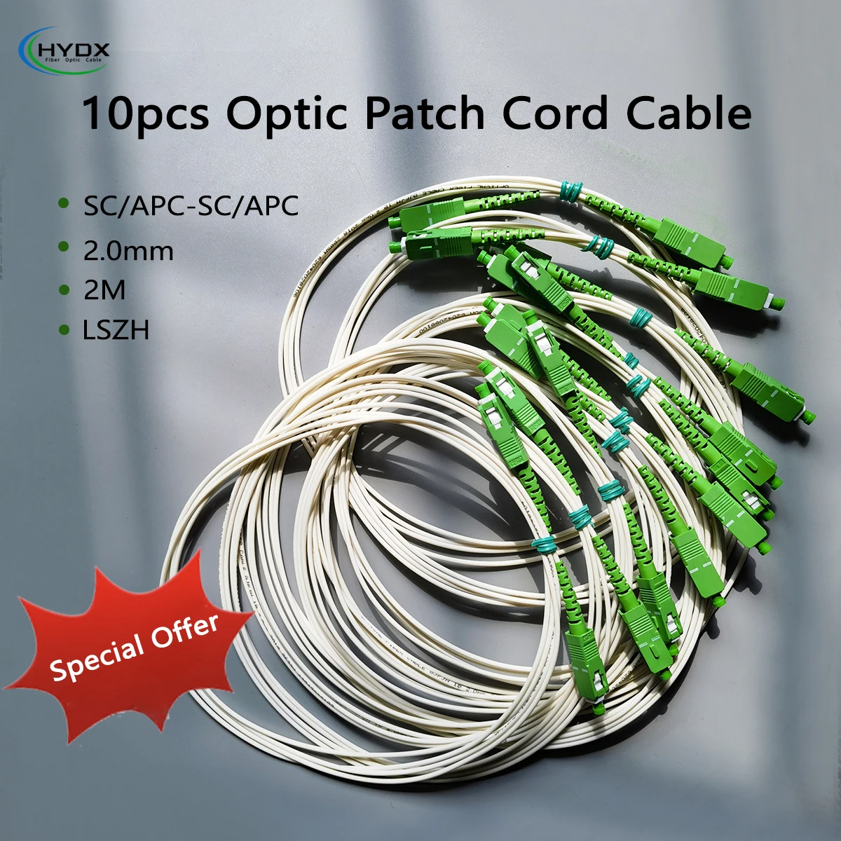 10pcs SC/APC-SC/APC 2.0mm LSZH Fiber Optic Patch Cable 2M High Performance 9/125 Single Mode Cable Fribra Optica Extension Cord
10pcs SC/APC-SC/APC 2.0mm LSZH Fiber Optic Patch Cable 2M High Performance 9/125 Single Mode Cable Fribra Optica Extension Cord