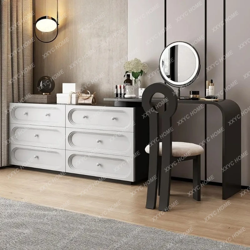 LXNew minimalist dresser chest integrated bedroom modern minimalist storage integrated bedside solid wood makeup table
LXNew minimalist dresser chest integrated bedroom modern minimalist storage integrated bedside solid wood makeup table