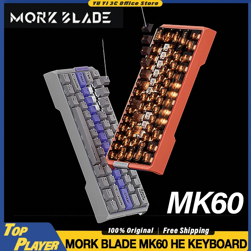 Mork Blade MK60 HE Gaming Keyboard CNC Aluminum Shell Double MCU 8k Polling Rate 256K Scan Rate ADC Direct Link 0.001mm RT SOCD
Mork Blade MK60 HE Gaming Keyboard CNC Aluminum Shell Double MCU 8k Polling Rate 256K Scan Rate ADC Direct Link 0.001mm RT SOCD