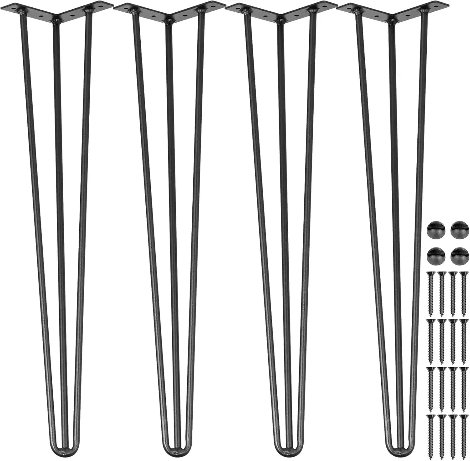 Hairpin Table Legs 28" Black Set of 4 Desk Legs 880lbs Load Capacity (Each 220lbs) Hairpin Desk Legs 3 Rods
Hairpin Table Legs 28" Black Set of 4 Desk Legs 880lbs Load Capacity (Each 220lbs) Hairpin Desk Legs 3 Rods