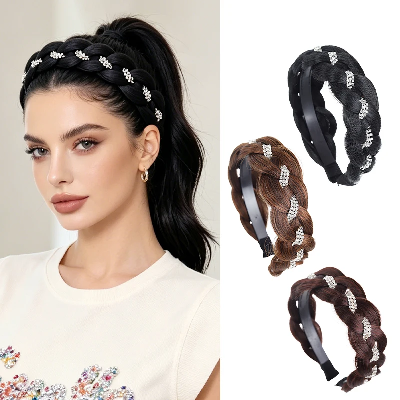 Elegant Synthetic Braid Headband, High Crown Design with Shiny Rhinestones, Secure Fit, Perfect Daily Outfits & Slimming Face
Elegant Synthetic Braid Headband, High Crown Design with Shiny Rhinestones, Secure Fit, Perfect Daily Outfits & Slimming Face