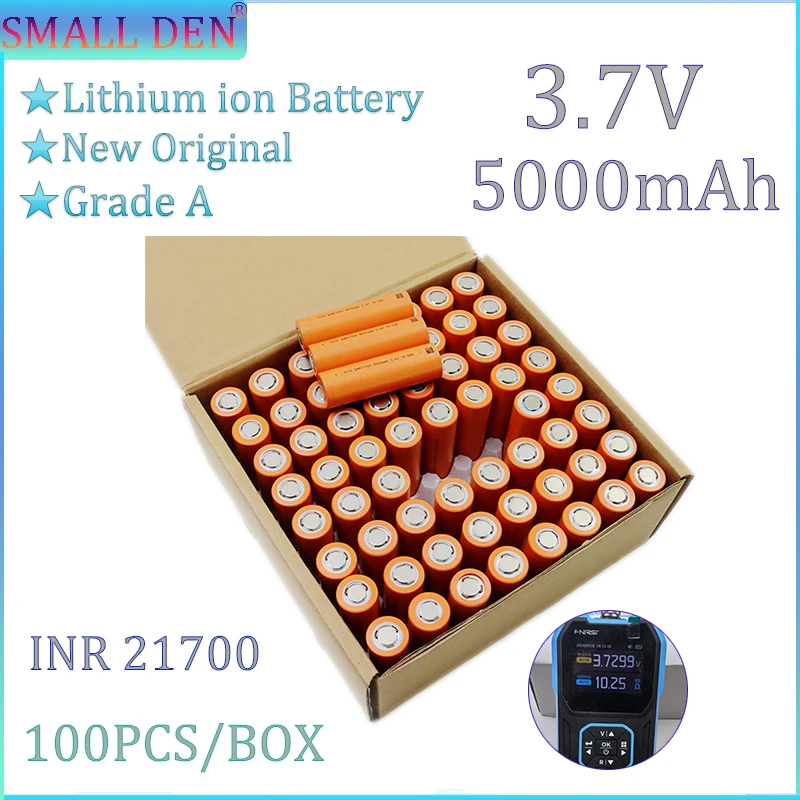 3.7V 5000mAh INR 21700 Li-ion BatteryBrand New Original High Power 5C Discharge Max 35A Suitable for Flashlight Electric Vehicle
3.7V 5000mAh INR 21700 Li-ion BatteryBrand New Original High Power 5C Discharge Max 35A Suitable for Flashlight Electric Vehicle