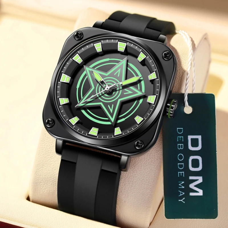 DOM 1765 Five Pointed Star Rotating Anime Accessories Simple Fashion Luminous Water Resistant Watches for Men Relogio Masculino
DOM 1765 Five Pointed Star Rotating Anime Accessories Simple Fashion Luminous Water Resistant Watches for Men Relogio Masculino